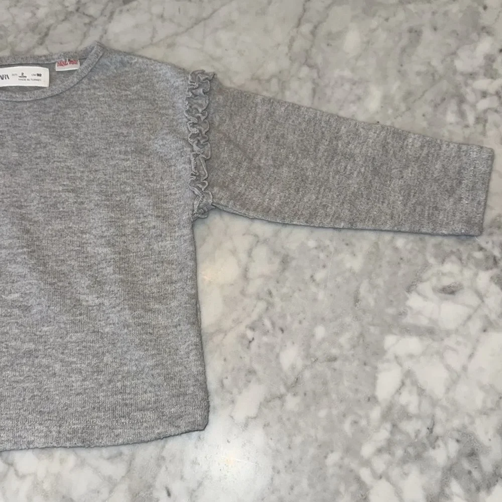 ZARA Gray Knit Sweater and Leggings Set 2Y